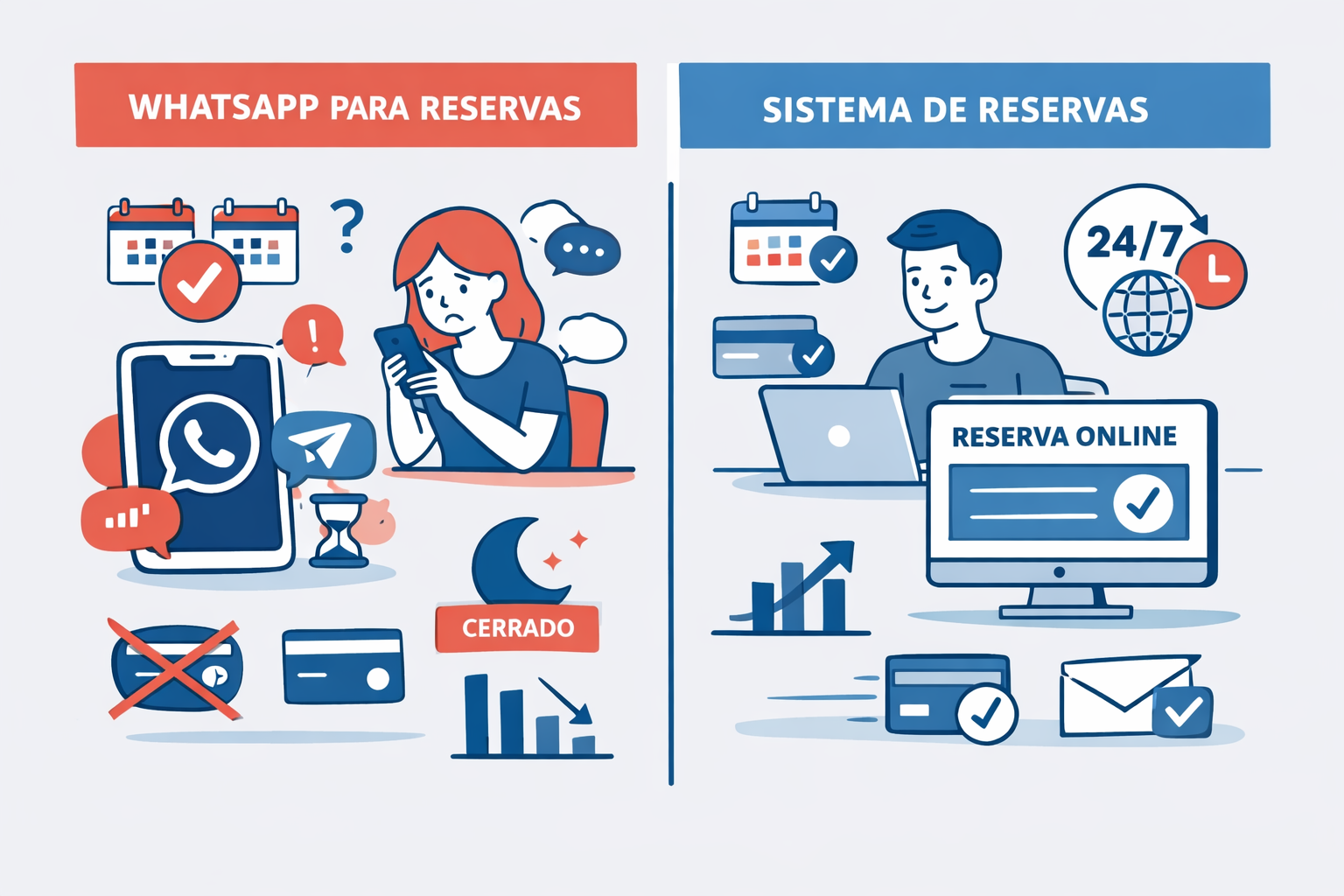 Errores comunes al usar WhatsApp como sistema de reservas (y cómo evitarlos)