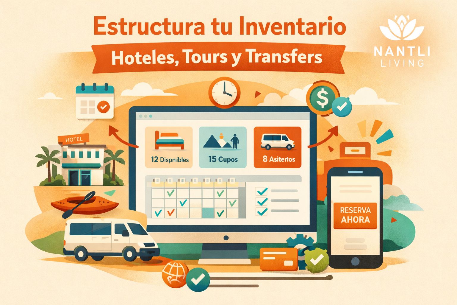 Cómo estructurar el inventario de hoteles, tours y transfers para vender reservas sin errores